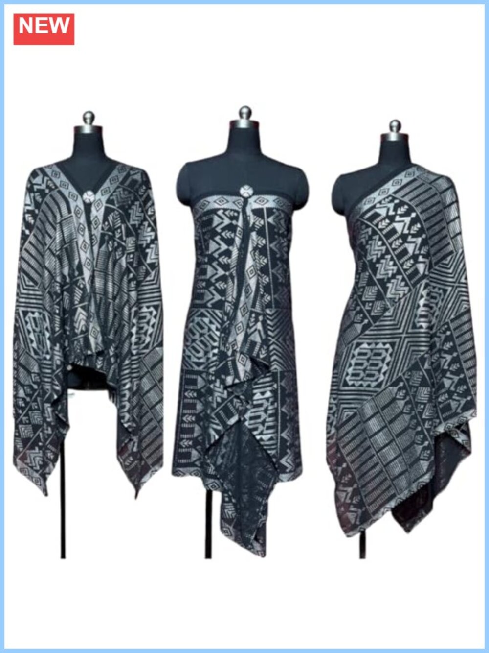 Oversize Vintage Pearl Chiffon Assuit Foil Print Shawl Headband Scarf